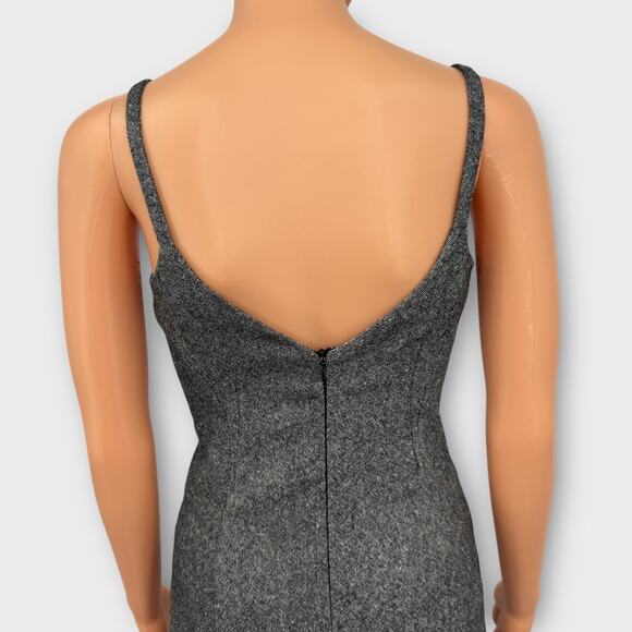 Vintage D&G Dolce & Gabbana Tweed Wool Blend Sheath Y2K Dress US 4 IT 40 Gray - Picture 9 of 16